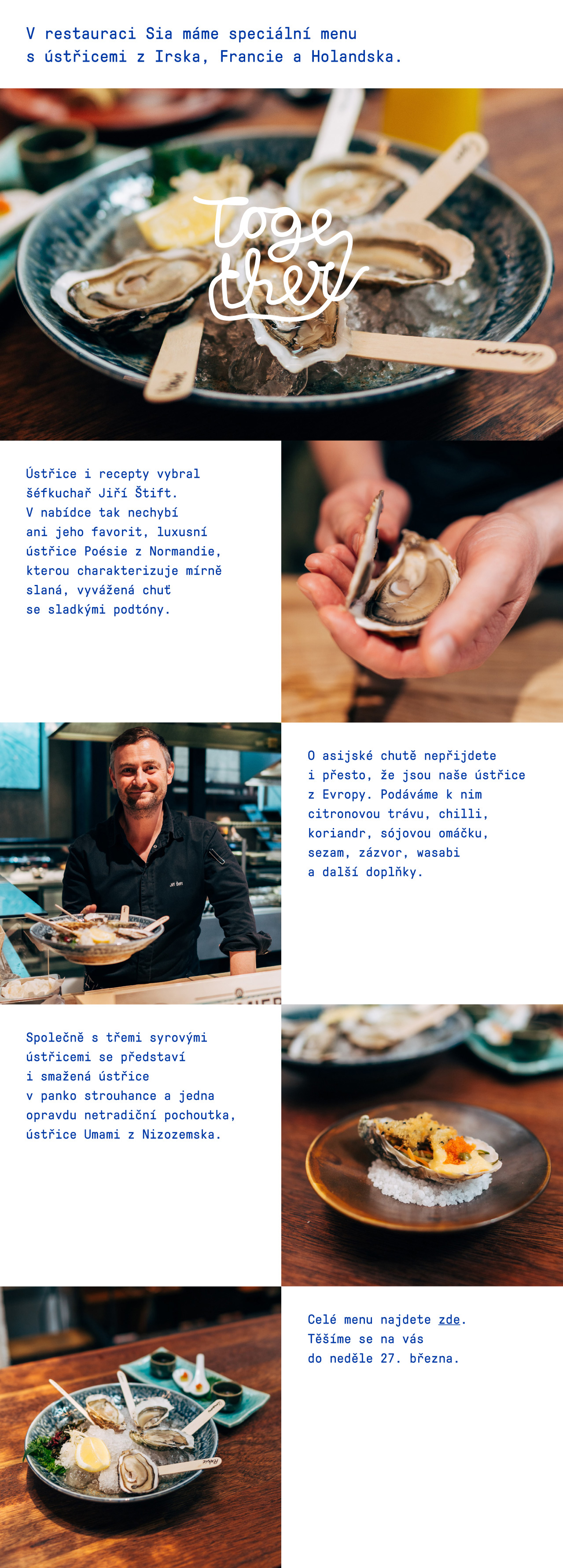 Evropské ústřice v asijské kuchyni! K ochutnání v restauraci SIA právě teď!